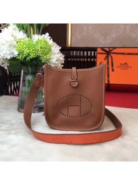 Hermes Evelyne original togo leather mini Shoulder Bag H1187 Light brown JH01560ki86