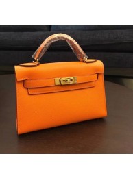 Hermes Kelly 20cm Tote Bag Original Leather KL20 orange JH01362YK70