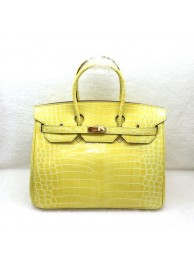 Hermes Kelly 35cm Tote Bag Croco Leather K35 Yellow JH01656HM85