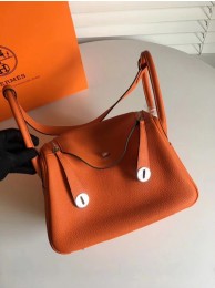 Hermes Lindy togo Original Leather Shoulder Bag 5086 orange JH01611Dd98