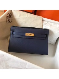Hermes original epsom leather kelly Tote Bag KL2833 Royal Blue JH01527pO91