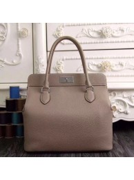 Hermes original leather toolbox handbag 3069 light gray JH01614ym68