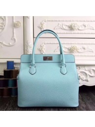 Hermes original leather toolbox handbag 3069 sky blue JH01613IN59