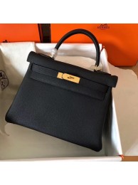 Hermes original Togo leather kelly bag KL320 black JH01395Aa30