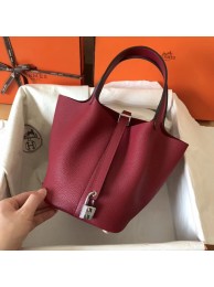 Hermes Picotin Lock PM Bags Original Leather H8688 wine red JH01339Hx86