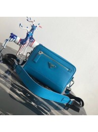 High Imitation Prada Saffiano leather shoulder bag 2VH063 blue JH05351vF44