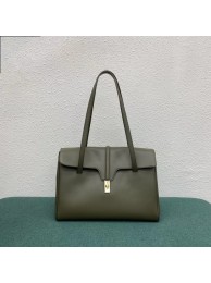 High Quality Celine LARGE SOFT 16 BAG IN SUPPLE GRAINED CALFSKIN 194043 green JH05823Ao69