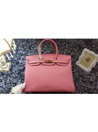 High Quality Hermes Birkin 35cm tote bag litchi leather H35 cherry JH01695My83