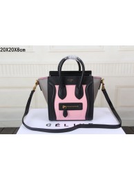 High Quality Imitation 2015 Celine nano bag original leather 3308 pink&black&gray JH06389dt82