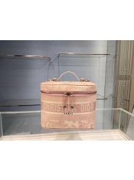 High Quality Imitation Dior Toile de Jouy Embroidery DIORTRAVEL VANITY CASE S5480V pink JH06835YP94