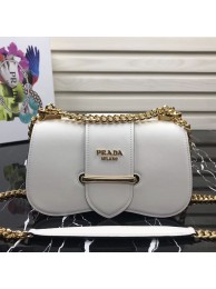 High Quality Imitation Prada Sidonie leather shoulder bag 1BD184 White JH05209dt82