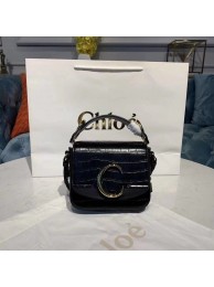 Hot Chloe Original Crocodile skin Leather Top Handle Small Bag 3S030 Black JH08848vL89