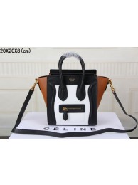 Imitation 2015 Celine nano bag original leather 3308 white&black&brown JH06390PU57