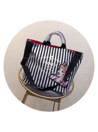 Imitation Best Prada fabric handbag 1BG161 black&white JH05550CD19
