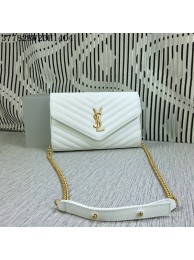Imitation Best YSL Classic Monogramme Flap Bag Cannage Pattern Y377828L White JH07910CD19