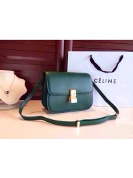 Imitation Celine Classic Box Flap Bag Calfskin Leather 2263 Green JH06304dm74