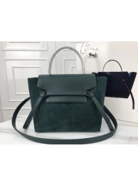 Imitation Celine mini Belt Bag Suede Leather A98310 green JH06215vK93