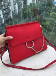 Imitation Chloe Faye Shoulder Bag Suede Leather 9201L red JH08926cg47