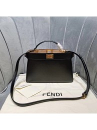 Imitation Fashion Fendi PEEKABOO ISEEU EAST-WEST leather bag 8BN323A black JH08491Ft19