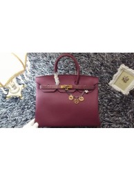 Imitation Hermes Birkin 35cm tote bag litchi leather H35 purple JH01694hu72