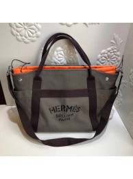 Imitation Hermes Canvas Shopping Bag H0734 Khaki JH01437Ru69