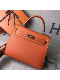Imitation High Quality Hermes original epsom leather kelly Tote Bag KL2832 orange JH01551dN21