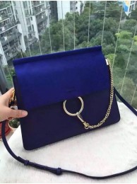 Imitation Hot Chloe Faye Shoulder Bag Suede Leather 9201L blue JH08923Rl62