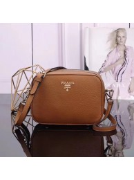 Imitation Prada Calf leather Shoulder Bag 1BH082 Camel JH05603Rj35