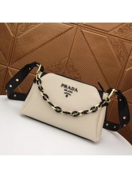 Imitation Prada Calf leather shoulder bag 2032 white JH05246Jf44