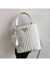 Imitation Prada Double Saffiano Original Calfskin Leather Bag 1BA212 White JH05204mf57