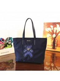 Imitation Prada Nylon cloth casual bag 1BG052 dark blue JH05665dW15