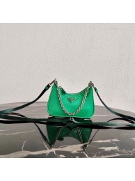 Imitation Prada Re-Edition nylon mini shoulder bag 1TT122 green JH04998HE81