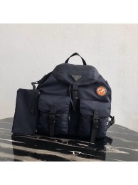 Imitation Prada Re-Nylon backpack 1BZ811 black&orange JH05112sS26