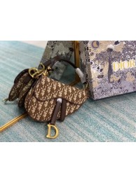 Imitation SMALL SADDLE BAG Dior Oblique Embroidered M1296ZW Brown JH06894dm74