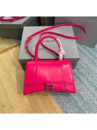 Imitation Top Balenciaga HOURGLASS SMALL TOP HANDLE BAG B108895-1 neon pink JH09372eZ32