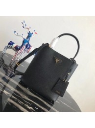 Imitation Top Prada Double Saffiano leather bag 1BA212 black JH05509eP47