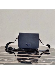 Imitation Top Prada Saffiano leather shoulder bag 2VD038 dark blue JH04939Wv17