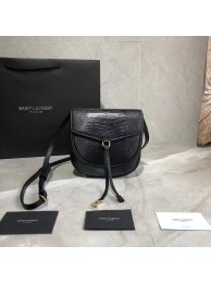 Imitation Yves Saint Laurent Lizard Leather Shoulder Bag Y551559 Black JH07841Mc29