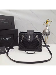 Imitation Yves saint Laurent Original loulou Calf leather Shoulder Bag 502717 black JH08196Jf44