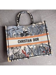 Knockoff DIOR BOOK TOTE BAG IN EMBROIDERED CANVAS C1286 Light Grey JH07192Tm92