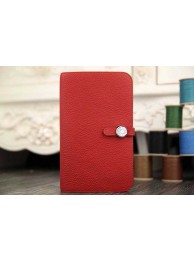 Knockoff Luxury 2015 Hermes new model original leather clutch 6648 red JH01809Pd89