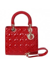 Lady Dior Bag mini Bag D9601 Red Patent Leather Gold JH07440SB35