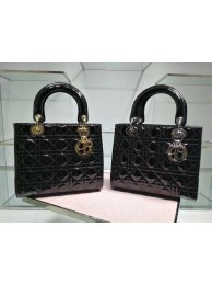 Lady Dior Bag Patent Cannage Calfskin Original Leather CAL44550 Black JH07284ym68