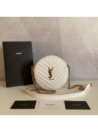 Luxury Imitation SAINT LAURENT leather shoulder bag Y610436 white JH07786Pn88
