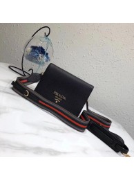 Luxury Prada calf leather shoulder bag 1BD102 black JH05562hU18