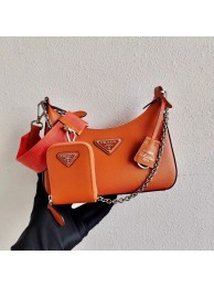 Luxury Prada Saffiano leather mini shoulder bag 2BH204 orange JH04972hU18