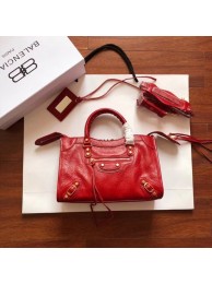 Luxury Replica Balenciaga The City Handbag Calf leather 382568 red JH09413Dg53