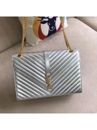 Luxury YSL Flap Bag Calfskin Leather 396910 silver JH07922hU18