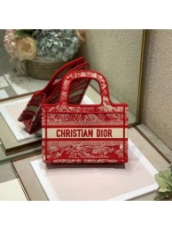 MINI DIOR BOOK TOTE Embroidery S5475Z red JH06755Op64
