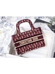 MINI DIORAMOUR DIOR BOOK TOTE Burgundy Cannage Embroidered Velvet S5475ZB JH06881KG16